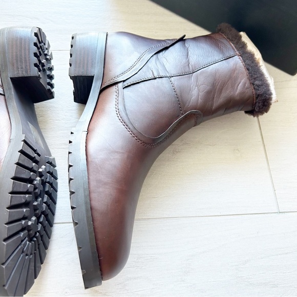 NEW Everybody by BZ Moda Polaris Brown Leather Faux Fur Lined Boots - Picture 9 of 15